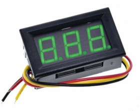 WOLTOMIERZ 0.56 0-30V DC W OBUDOWIE, TRZY PRZEWODY (ZASILANIE+POMIAR), ZIELONY (MIER-056-3-G)
