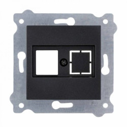 Płytka czołowa gniazda komputerowego bez wtyczki Czarny Metalik 255/14E