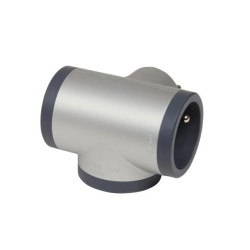 HELMO Rozgałęźnik 3x2P+Z aluminium/grafitowy 049438