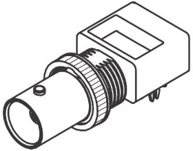Złącze koncentryczne Montaż na płytce drukowanej Żeński 75Ω typ złącza Złącze BNC Przepust