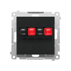 Simon 55 Gniazdo głośnikowe 2-krotne (moduł). Przekrój przewodów dla wejścia i wyjścia 2,5 mm2 Czarny mat TGL2.01/149