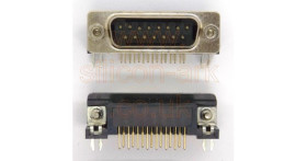 D-Sub 15-way Male 90 degree PCB plug - TruConnect