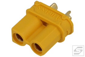 Gniazdo XT30U-F/2-tory;30A;500V; proste;żółte;lutowane;Amass