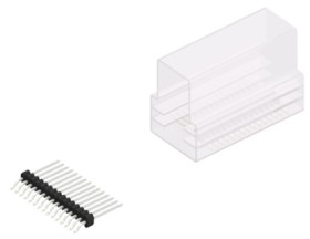 Pin header, 15 pole, pitch 1.27 mm, straight, black, SLVW3SMD07315ZSM