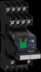 RXM4AB2B7PVM Miniature relay, 4 W/6 A/24 V AC, LED, test button, socket