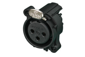 XLR panel socket, 3 pole, gold-plated, polyamide, NC3FAAH