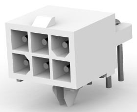 Listwa stykowa PCB 6-pinowe Mini-Universal MATE-N-LOK raster: 4.14 mm Kąt prosty 2-rzędowe TE Connectivity Otwór