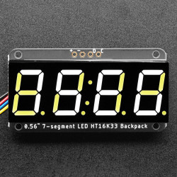 Assembled Adafruit 0.56" 4-Digit 7-Segment Display - w/ I2C Backpack QT - White