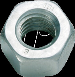 192007 Hexagon nuts, M12 galvanised steel AF19, pack of 100