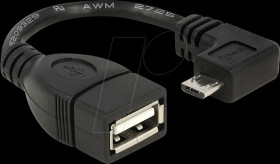 83104 USB micro-B angled plug > USB 2.0 A socket cable