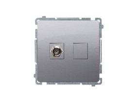 SIMON BASIC Gniazdo antenowe typu "F" pojedyncze (moduł) srebrny mat BMAF1.01/43 KONTAKT SIMON