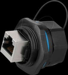 IC06-R103 RJ45 feed-through coupler, RJ45 jack on both sides, bayonet