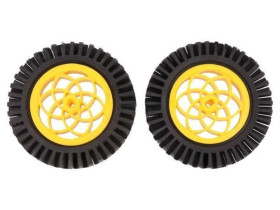 DF-FIT0336 Koło żółto-czarny Oś: spłaszczona z dwóch stron na wcisk