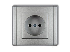 FLEXI Gniazdo pojedyncze bez uziemienia (przesłony torów prądowych) srebrny metalik 7FGP-1p KARLIK