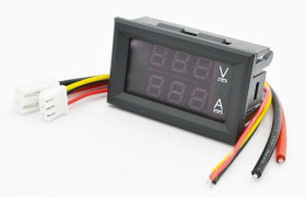 Panelowy woltomierz / amperomierz, zakres 10A / 0-99,9Vdc, wyświetlacz LED czerwony