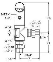 Przełącznik Turck 6834140, 0 bar do 1 bar, 1 szt.