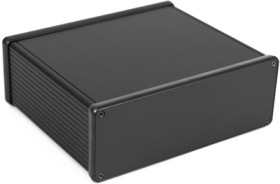 Aluminum enclosure, (L x W x H) 160 x 191 x 66 mm, black (RAL 9004), IP54, 1455U1601BK