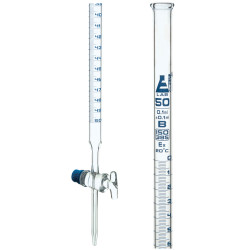 LabGlass Burettes Glass Key Single Bore 50ml Class-B Blue Graduation