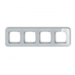 ICON Ramka uniwersalna poczwórna zaokrąglona - efekt szkła (ramka: szara spód: grafitowy mat) 15-28-IRSZ-4