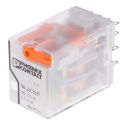 Przekaźnik mocy 120V ac 4PDT Phoenix Contact, Wciskane 3770Ω Wciskane