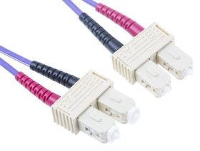 Kabel światłowodowy, średnica: 50/125μm, OM3 Wielomodowy, Fioletowy, SC/SC