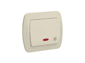 AKORD Wyłącznik krzyżowy podświetlany beżowy AW7L/12 KONTAKT SIMON