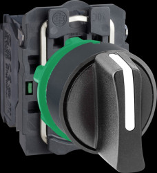 XB5AD41 Selector switch, 2 positions, L latching, R momentary, 1S