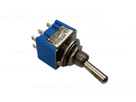 Przełącznik hebelkowy 3 pozycje 6 pin on-off-on MTS-213 1 pozycja...