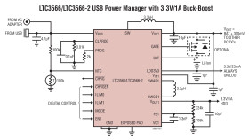 High Efﬁciency USB Power Manager Plus 1A Buck-Boost Converter