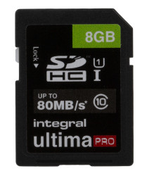 Karta SD SDHC, 8 GB XC, Integral Memory ultimaPRO 0 → +70°C 1920x