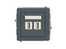 DECO Gniazdo USBx2 podwójne-AA 2.0 grafitowy mat 28DGUSB-2 KARLIK