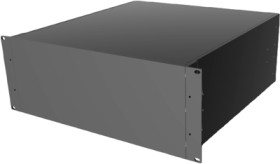 Aluminum enclosure, (L x W x H) 178 x 422 x 457 mm, black (RAL 9005), IP32, RM4U1918SBK