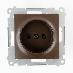 Gniazdo pojedyncze bez uziemienia, z przesłonami DG1Z.01/46 brązowe Kontakt Simon54