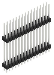 Pin header, 30 pole, pitch 2.54 mm, straight, black, SL1423530Z