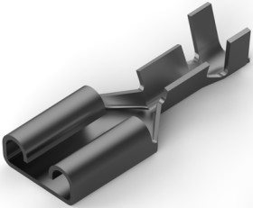 Uninsulated flat plug sleeve, 6.35 x 0.81 mm, 0.51 to 1.65 mm², AWG 20 to 15, brass, tin-plated, 5-160432-4