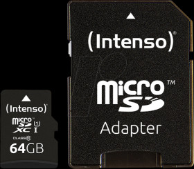 3424490 microSDHC memory card 64 GB, Intenso class 10, UHS-1