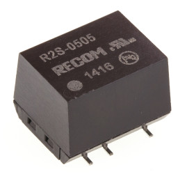 Przetwornica DC-DC, 2W, Uwe 4,5 → 5,5 V DC, Uwy 5V dc, Iwy 400mA, Recom