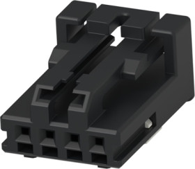 Socket, unequipped, 4 pole, straight, 1 row, black, 936119-1