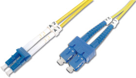 FO patch cable, LC to SC, 2 m, OS2, singlemode 9/125 µm, DK-2932-02