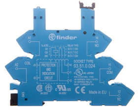 Wąskoprofilowe gniazdo 6,2mm do przekaźników serii 34, 6-24V AC/DC 93.51.0.024