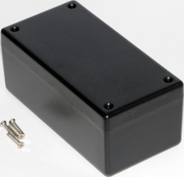 ABS enclosure, (L x W x H) 132 x 66 x 43 mm, black (RAL 9005), IP54, 1594DBK