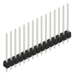 Pin header, 15 pole, pitch 2.54 mm, straight, black, 10048666