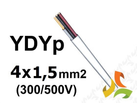 Przewód YDYp żo 4x1,5 mm2 (300/500V) instalacyjny płaski (krążki 100m) G-005675 TELEFONIKA