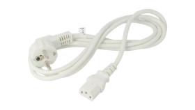 Sn326-3/10/2Wh Kabel Cee 7/7 (E/F) Wtyk Kątowy, Iec C13 Żeński Pvc 2M Biały