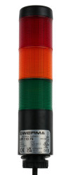 Wieża sygnalizacyjna Werma 3 -elementowy akustyczny Brzęczyk LED Czerwony/zielony/żółty 24 V Stały 85dB Kabel