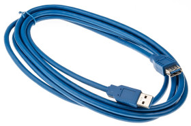 Kabel USB Złącze A USB A Złącze B USB A dł. 3m Przewód przedłużający USB USB 3.0 kolor: Niebieski