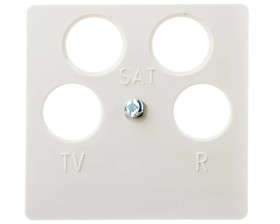 Berker/B. Kwadrat Plakietka do gniazda antenowego poczwórnego RTV-SAT-SAT kremowa 148402