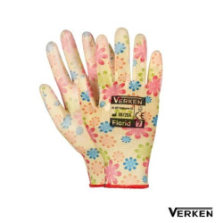 Rękawice Robocze Ogrodowe Ochronne Poliuretanowe Flower Rozmiar 7- S