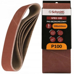 Pas bezkońcowy taśma papier ścierny P100 100x610mm 5szt Schmith