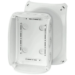 Puszka instalacyjna KF 1000 G natynkowa bez zacisków z linką łączącą pokrywę z podstawą 180x130x77mm hermetyczna IP66 szara HENS